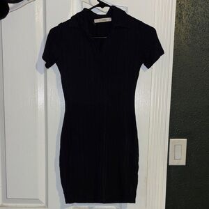 OOTDFash Black Ribbed Mini Dress